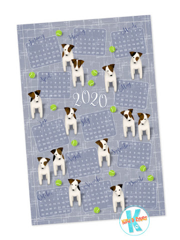 Parson Jack Russell Terriers with tennis balls - vote for designs in Spoonflower's 2020 tea towel calendar challenge