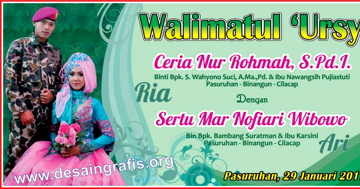  Desain  Banner  Pernikahan  Perkawinan Walimatul Ursy cdr  