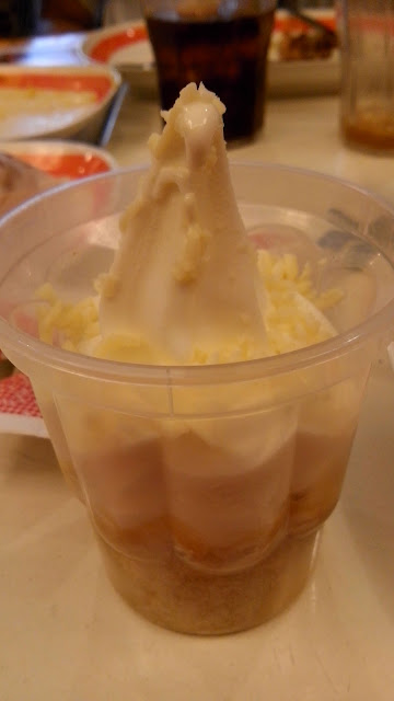 Yema de Leche cupcake sundae- Manang's own version of cake served ala mode. In between buttery vanilla cupcake and vanilla ice cream is sweet, gooey milk custard, with grated cheese garnishing- my favorite!!! 