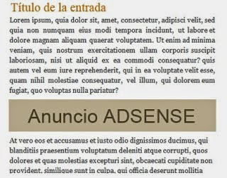 AdSense en las entradas AdSense en medio de las entradas