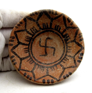 Indus Valley Civilization ceramic with swastika.