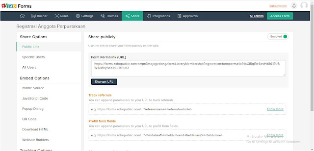 Membuat Formulir Registrasi Pendaftaran Anggota Perpustakaan Online Dengan Zoho Form