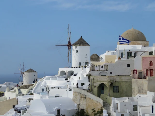 Historic windmill in Oia Santorini