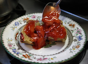 Food Lust People Love: With the addition of extra strawberry sauce and whipped cream, these become Strawberry Shortcake Muffins Kicked into Dessert! So easy for Sunday dinner or any day of the week, really.