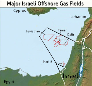 Map of Israel's offshore gas fields