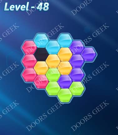 Block! Hexa Puzzle [Rainbow A] Level 48 Solution, Cheats, Walkthrough for android, iphone, ipad, ipod