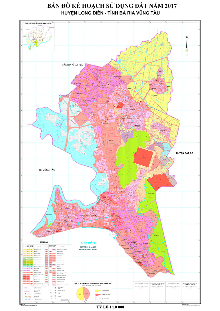 Bản đồ kế hoạch sử dụng đất huyện Long Điền năm 2017