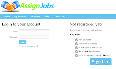 assign jobs,memberi bonus, secara percuma, daftar, sign in, sign up, pelaburan yang menguntungkan.