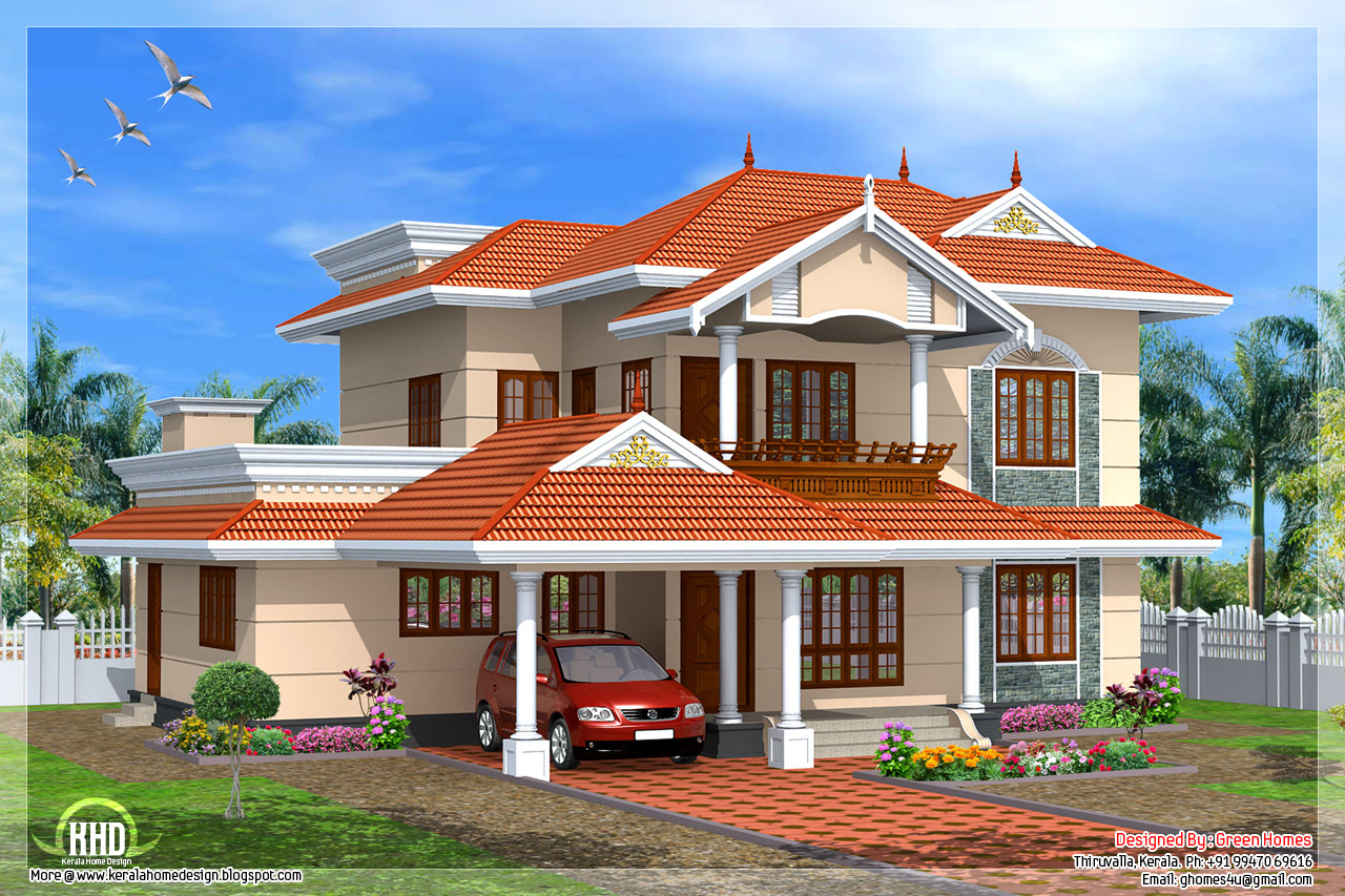  Kerala  style  4 bedroom home  design  Indian House  Plans 