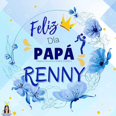 Solapín Feliz Día del Padre - Nombre Renny para imprimir gratis