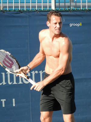 Michael Llodra Shirtless at Cincinnati Open 2010