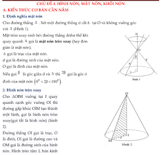 Chuyên đề mặt nón - mặt trụ - mặt cầu - Sách 123 Full