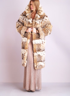 Vintage spotted lynx maxi fur coat