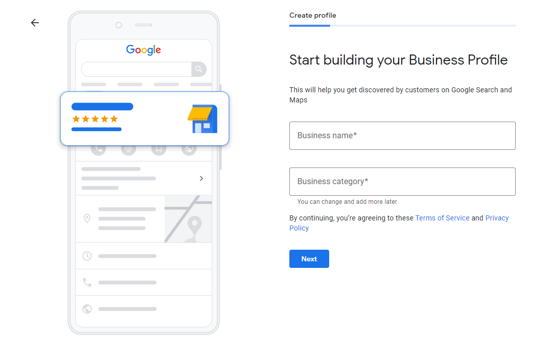 Information Required to Create a New Google My Business