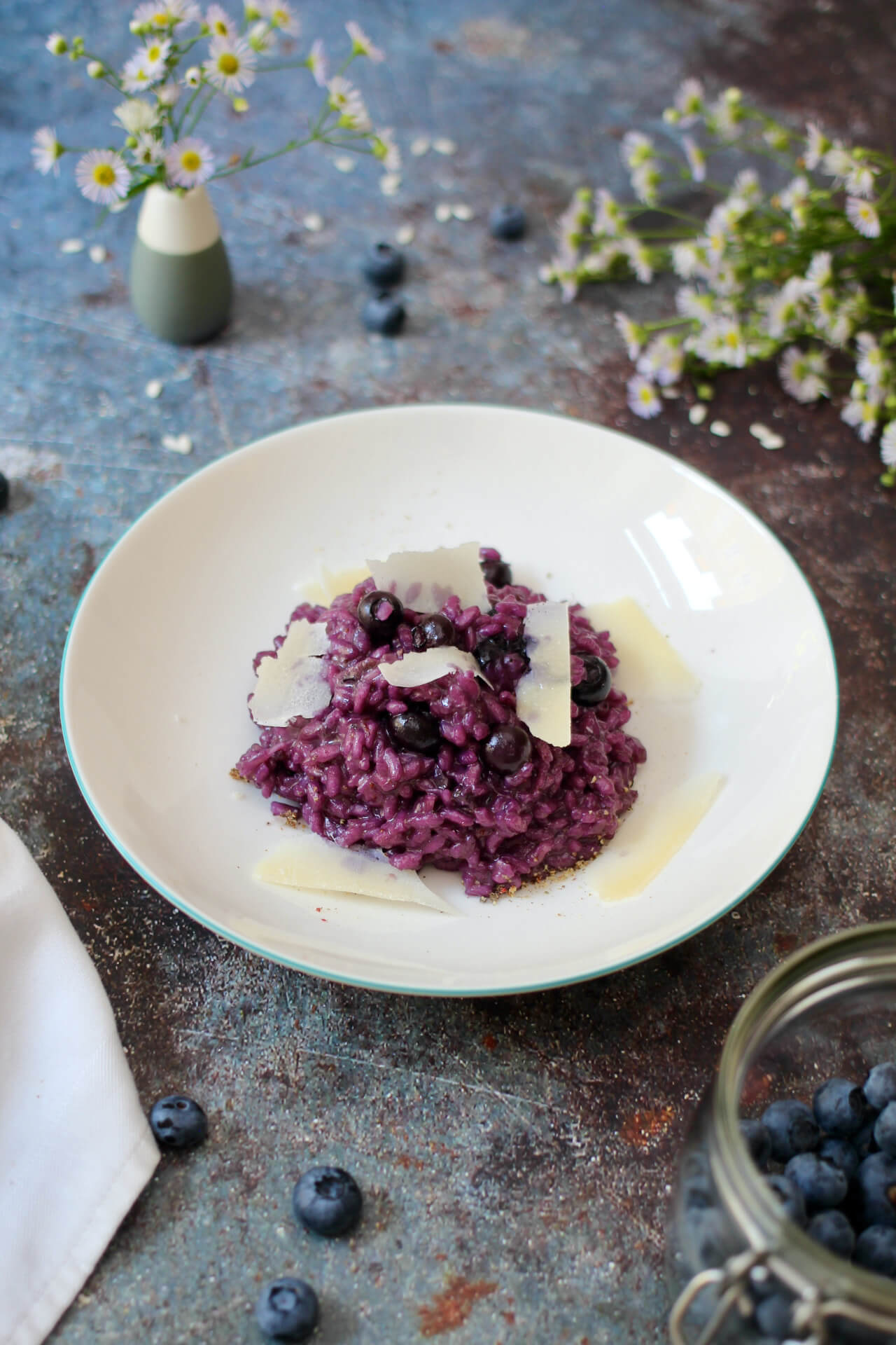 Risotto mit Heidelbeeren