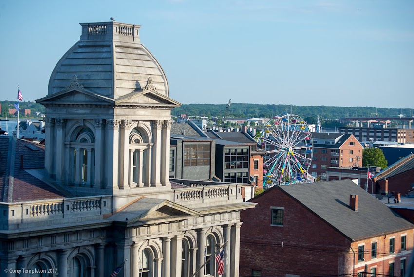 Portland, Maine USA June 2017 photo by Corey Templeton. The ferris wheel is set up off of Commercial Street, it must be time for the Old Port Festival and the unofficial start of summer.
