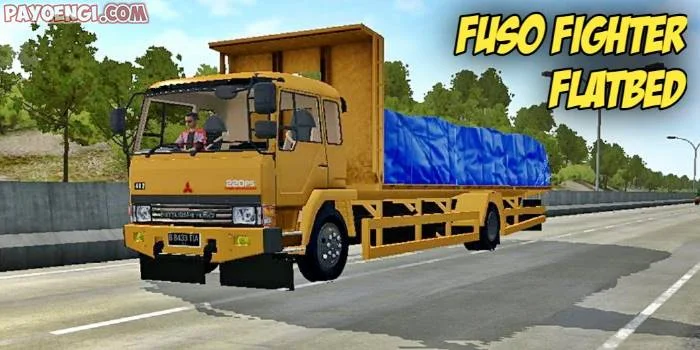 mod bussid fuso fighter flatbed