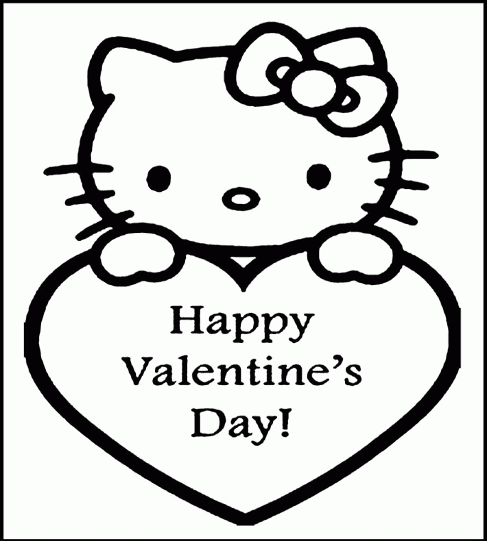 Hello Kitty Valentines Day Coloring