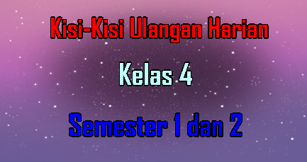 Kisi-Kisi Ulangan Harian Kelas 4 Semester 1 dan 2