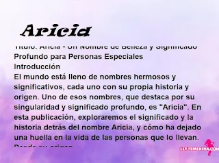 significado del nombre Aricia