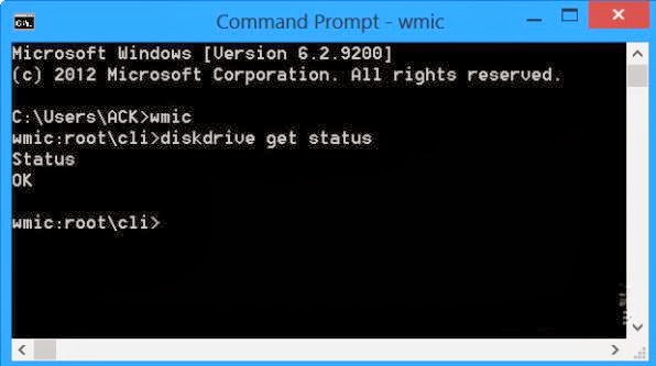 cmd run start حالة  جيدة القرص الصلب test فحص check status  دروس طريقة كيفية windows 8.1 7 xp vista 98 95 2000