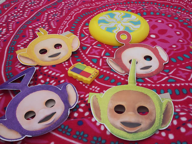 Teletubbies masks and phone