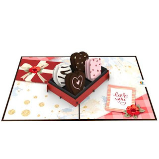 3D I Love You Card Template - Love chocolate