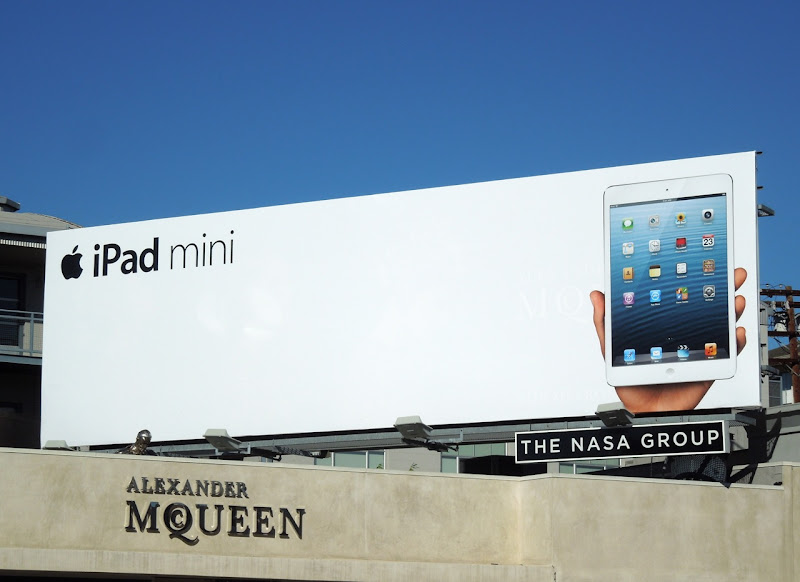 White Apple iPad mini billboard