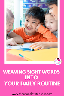 Looking for more ways to get in extra sight word practice for your students throughout the day? These 6 activities will not only help you get in even more sight word practice, but help you assign sight word activities that are fun and engaging for your students throughout the day. #thechocolateteacher #sightwordpractice #dailysightwordactivities