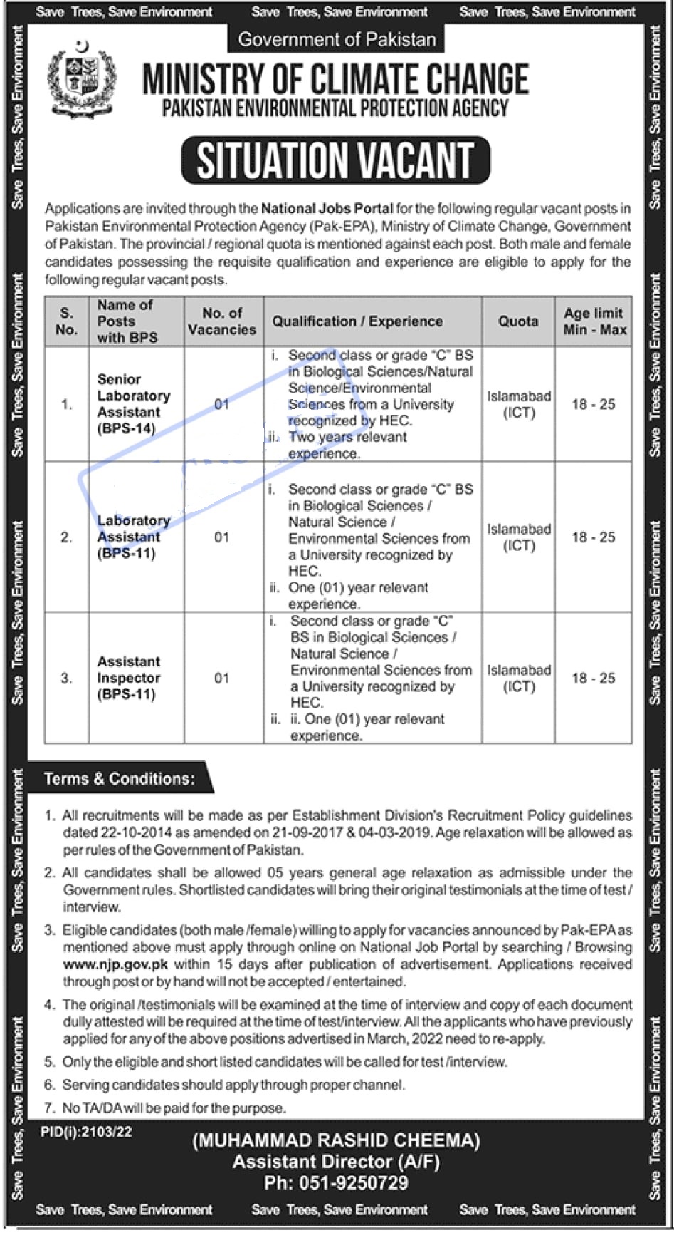 Ministry of Climate Change Jobs in Pakistan 2022 Latest