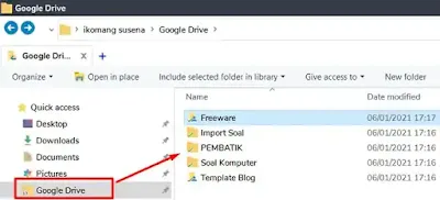 Menambahkan dan Menghapus Google Drive di Navigasi Windows