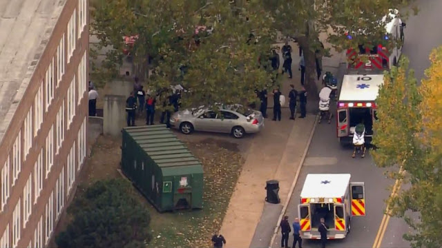 First responders on the scene of a shooting at the Central Visual and Performing Arts High School in St. Louis, Oct. 24, 2022.