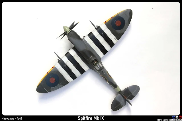 Maquette du Spitfire Mk IX d'Hasegawa au 1/48.