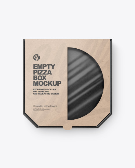 Empty Kraft Paper Pizza Box Mockup