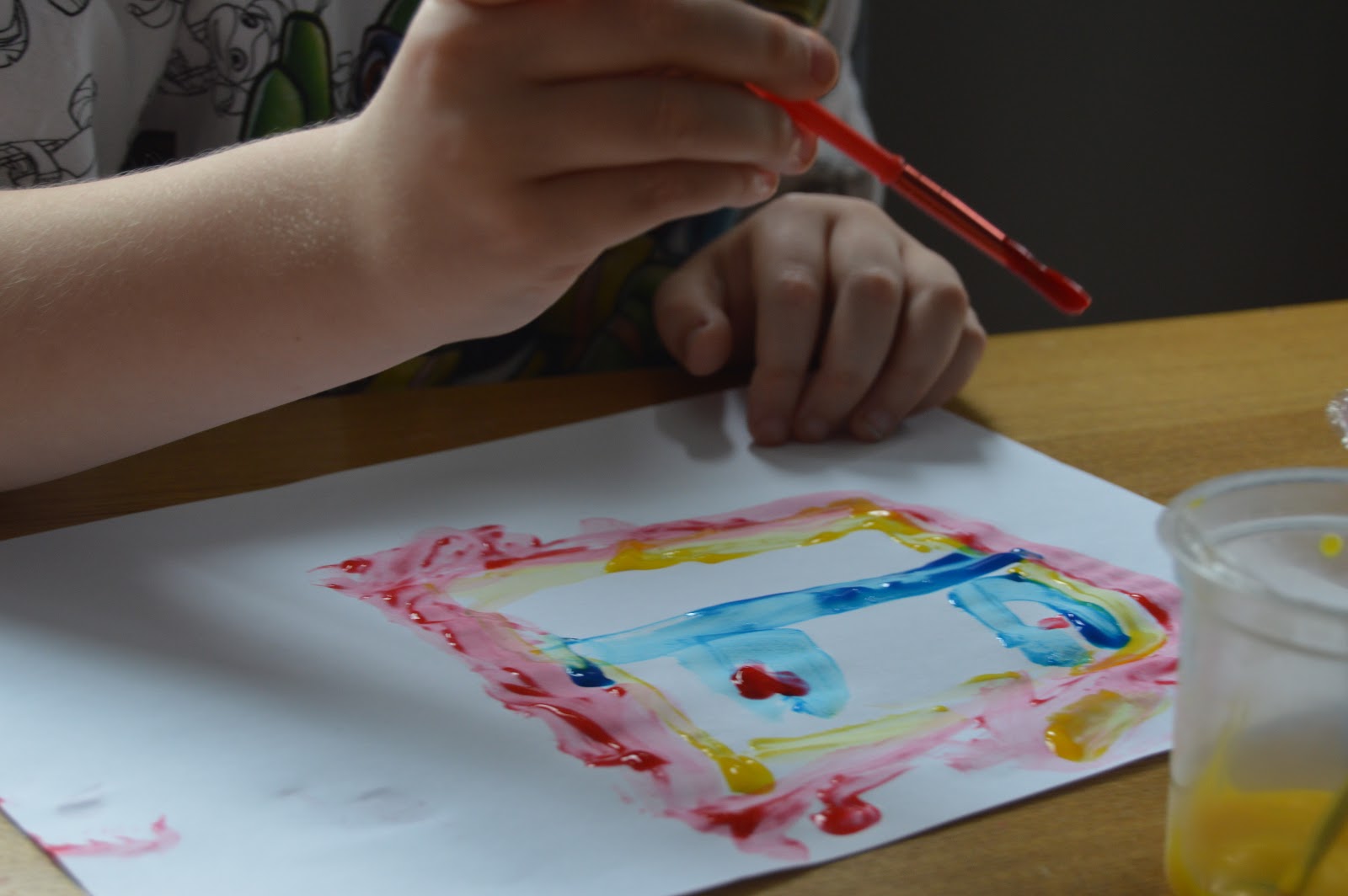 a child painting