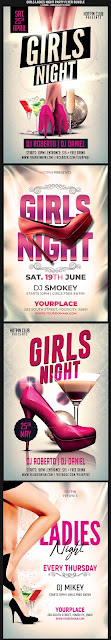  Girls Ladies Night Party Flyer Bundle