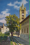 Corner in Turin by Luigi Premazzi - Landscape Drawings from Hermitage Museum