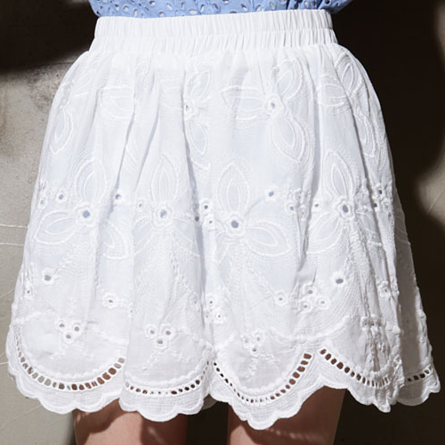 Charlotte Eyelet Flare Skirt