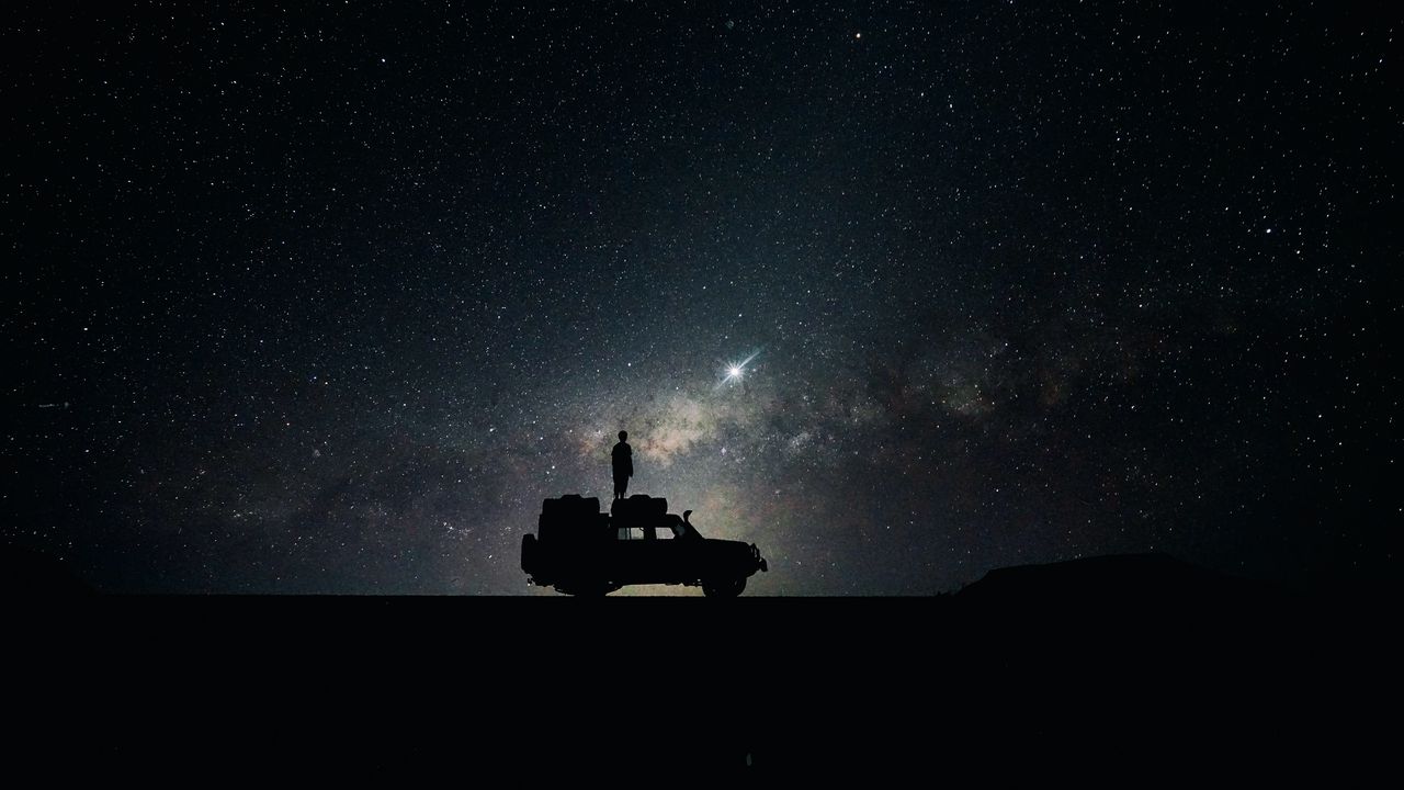 Wallpaper Stars Sky Space Car