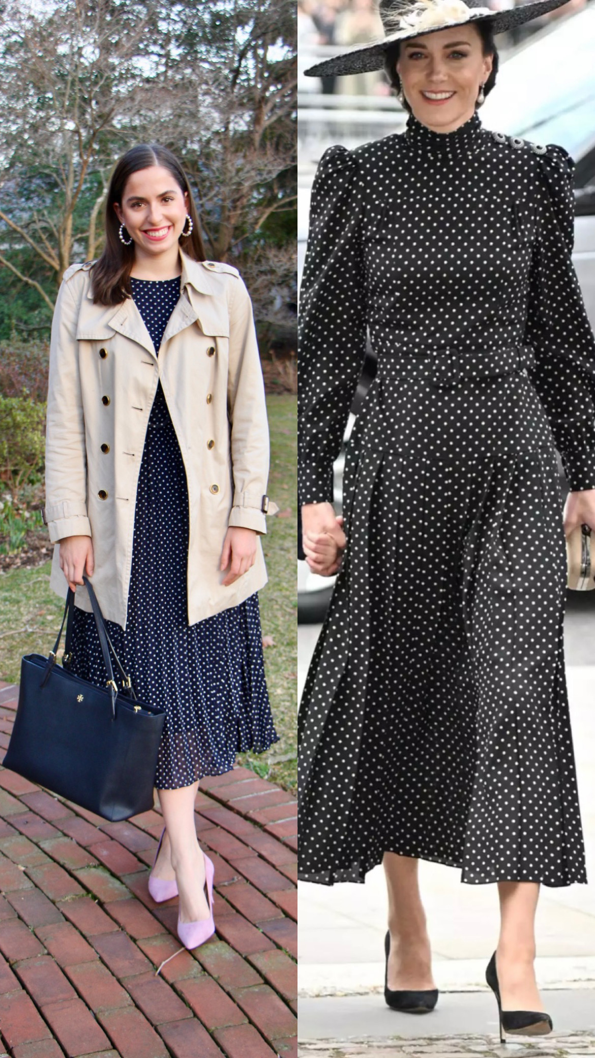 polka dots, midi dress, chicwish, kate Middleton dress, kate Middleton fashion,