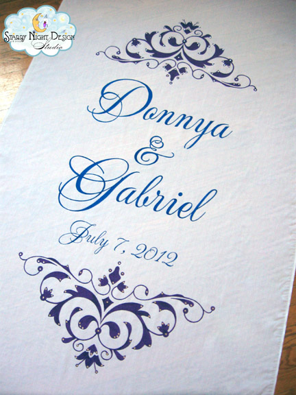  date are done in royal blue to match the color theme of their wedding