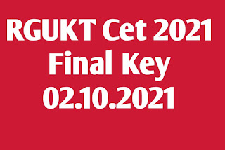 RGUKT CET 2021 Final Key 02.10.21