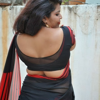 Actress+Sitara+Latest+Cute+Hot+Exclusive+Black+Transparent+Saree+Navel+Show+Photos