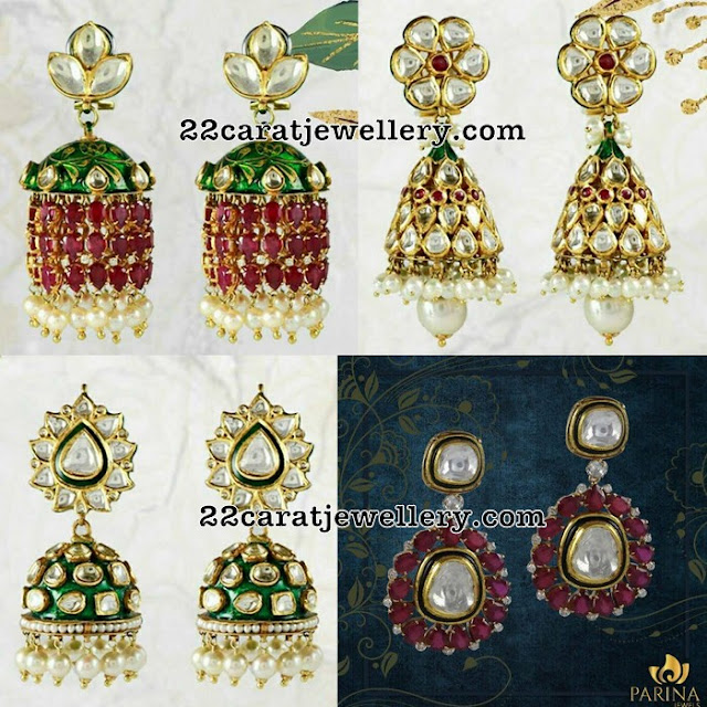 Polki Jhumkas by Samra Jewels