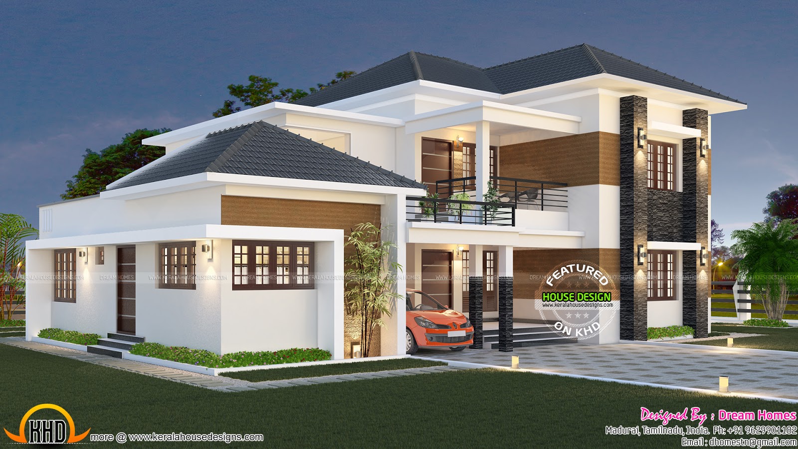 Elegant South Indian  villa  Kerala home  design and floor 