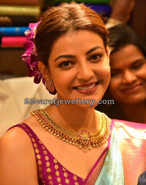 Kajal Agarwal Temple Jewellery