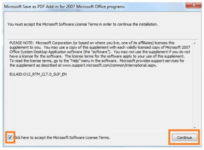 Instal addon save to pdf pada microsoft 2007