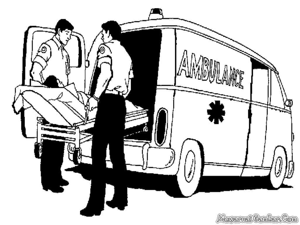 Mewarnai Mobil Ambulance | Mewarnai Gambar