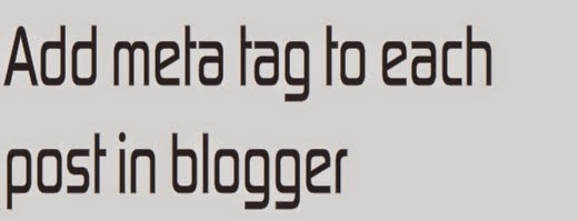 SEO Meta Tags for Blogger Post