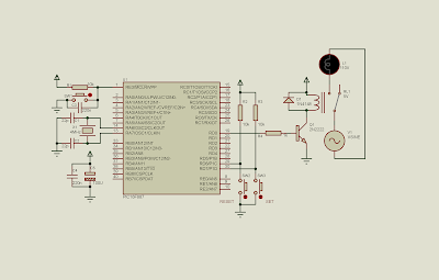 PIC16F887 set and reset an output relay-controlled lamp